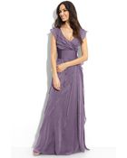 Adrianna Papell Tiered Chiffon Gown - Lyst