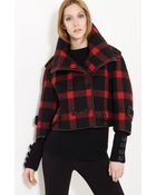 Burberry Prorsum Check Wool Blend Jacket - Lyst
