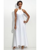 Calvin Klein Sequin Trim Satin Gown - Lyst