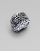 David Yurman Diamond & Sterling Silver Ring - Lyst