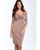 Donna Ricco Ruffle Matte Jersey Dress - Lyst