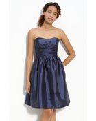Eliza J Strapless Taffeta Dress - Lyst