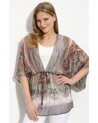 Karen Kane Kimono Sleeve Silk Top - Lyst