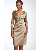 Kay Unger Stretch Satin Sheath Dress - Lyst