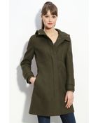 Kenneth Cole Wool Blend Duffle Coat - Lyst