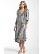 Komarov Beaded Pleated Charmeuse Dress & Jacket - Lyst