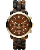 Michael Kors Oversized Tortoise Watch - Lyst