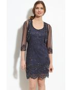 Pisarro Nights Beaded Tulle Tank Dress & Bolero - Lyst