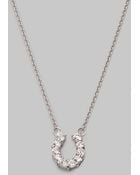 Roberto Coin Diamond & 18k White Gold Horseshoe Necklace - Lyst
