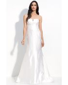 Nicole Miller Strapless Silk Mermaid Gown - Lyst