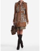 BCBGMAXAZRIA Blake Leopard-print Faux-fur Trench Coat - Lyst