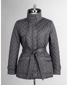 Cole Haan Quilted Jacket with Belted Waist - Lyst