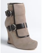 House Of Harlow Arissa Suede Platform Wedge Booties - Lyst