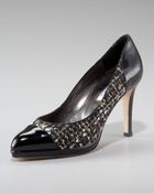 Oscar de la Renta Cap-toe Tweed Pump - Lyst