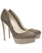 Rupert Sanderson Harper Suede and Leather Platform Heels - Lyst
