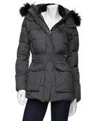 Add Preorder Belted Fur Trim Hooded Parka Puffer Jacket - Lyst