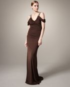 Badgley Mischka Beaded-strap Ruched Gown - Lyst