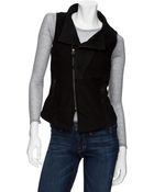 Improvd Leather and Wool Vest - Lyst
