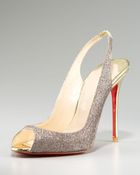 Christian Louboutin Sexy Sling Glittered Stiletto - Lyst
