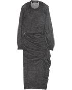 Junya Watanabe Gathered Mohair-blend Sweater Dress - Lyst