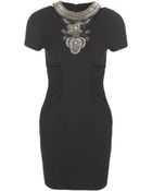 Matthew Williamson Wool Crepe Tailoring Keyhole Mini Dress - Lyst