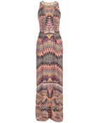 Matthew Williamson Graphic Washed Silk Halter Column - Lyst