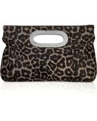 MICHAEL Michael Kors Animal-print Calf Hair Clutch - Lyst