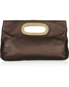 MICHAEL Michael Kors Metallic Textured-leather Clutch - Lyst