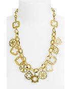 Tory Burch Geo Star Charm Necklace - Lyst