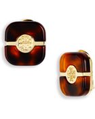 Tory Burch Split Plate Logo Clip Earrings - Lyst