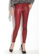 J Brand Lambskin Leather Pants - Lyst