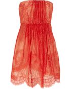 Tibi Strapless Lace and Silk Dress - Lyst