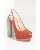 Giuseppe Zanotti Suede Peep Toe Slingback - Lyst