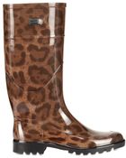Dolce & Gabbana Rubber Leopard Print Boots - Lyst