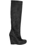 Stuart Weitzman 110mm Pull On Suede Boot Wedges - Lyst