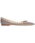 Valentino Patent Rock Studs Ballerina Flats - Lyst