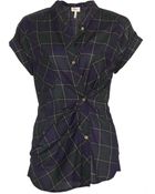 Etoile Isabel Marant Plaid Button Front Top - Lyst