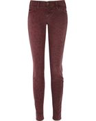 Current/Elliott The Ankle Skinny Low-rise Jeans - Lyst
