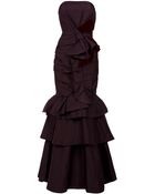 Carolina Herrera Tiered Contrast Bow Gown - Lyst