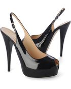 Giuseppe Zanotti Patent Leather Peep–toe Sandals – Black - Lyst