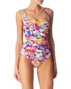 Seafolly Avant Garden Twist Bandeau Swimsuit - Lyst