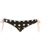 Topshop Spot Bow Side Satin Mini - Lyst
