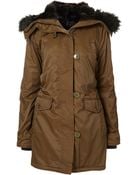 Topshop Faux Fur Nylon Parka - Lyst