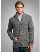 Polo Ralph Lauren Shawl Neck Knit Cardigan Gents Heather - Lyst