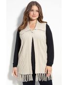 Sejour Fringed Vest (plus) - Lyst