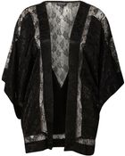 Topshop Lace Insert Kimono - Lyst
