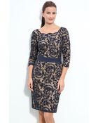Tadashi Shoji Lace Overlay Sheath Dress - Lyst