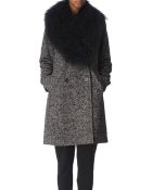 MICHAEL Michael Kors Mongolian Collar Coat - Lyst