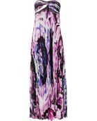 Notte By Marchesa Printed Silk-chiffon Strapless Gown - Lyst