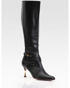 Oscar de la Renta Horsy Piedi Nappa Leather Knee-high Boots - Lyst